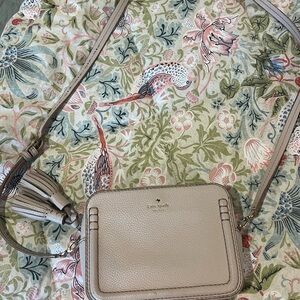 Kate Spade Beige Crossbody Bag with Tassel